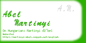 abel martinyi business card